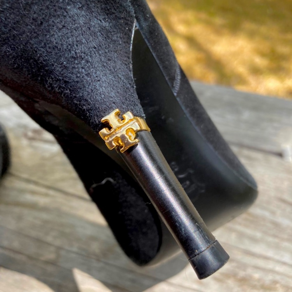 Tory Burch Black Heels with Gold Accent